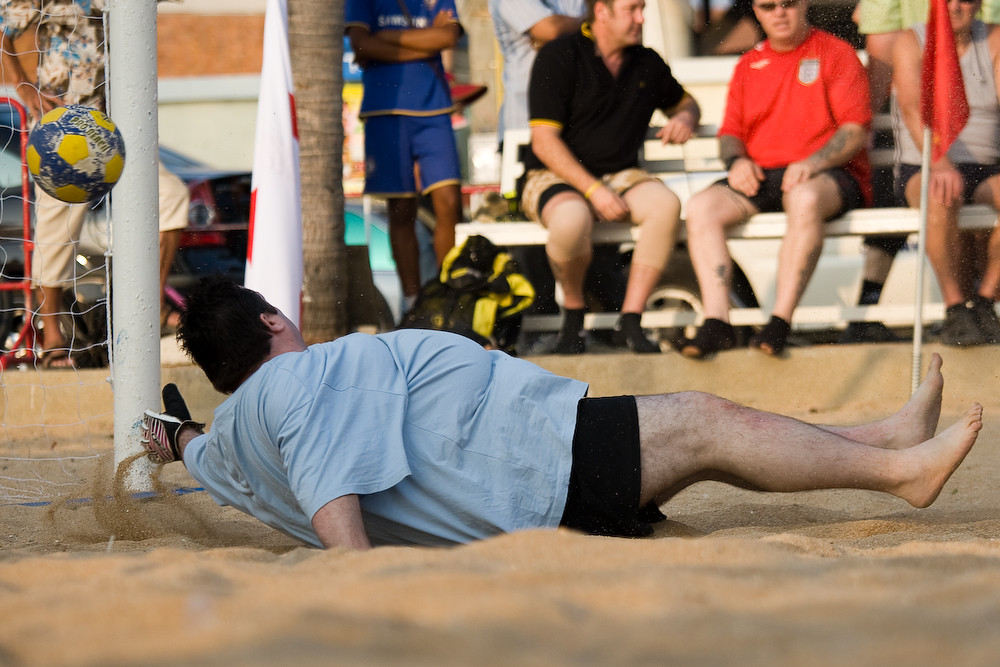 Football in the sand